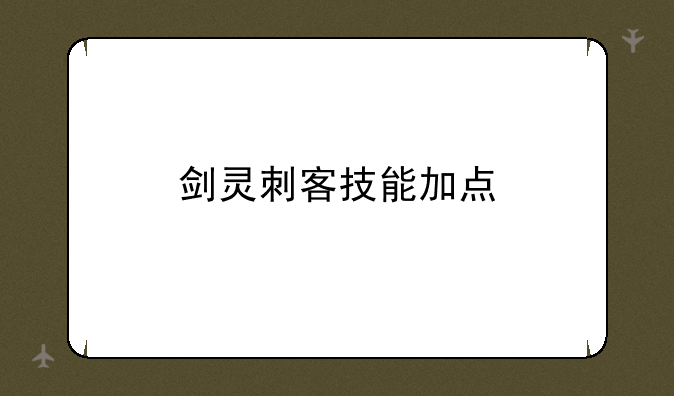 剑灵刺客技能加点