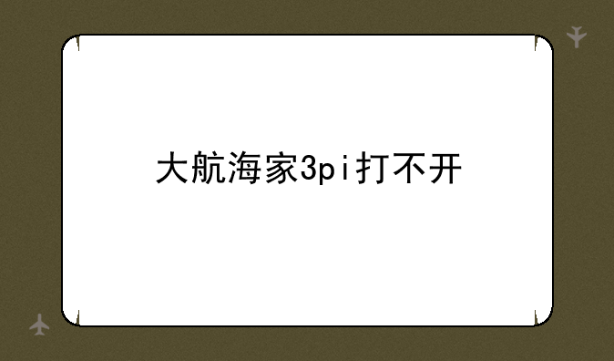 大航海家3pi打不开