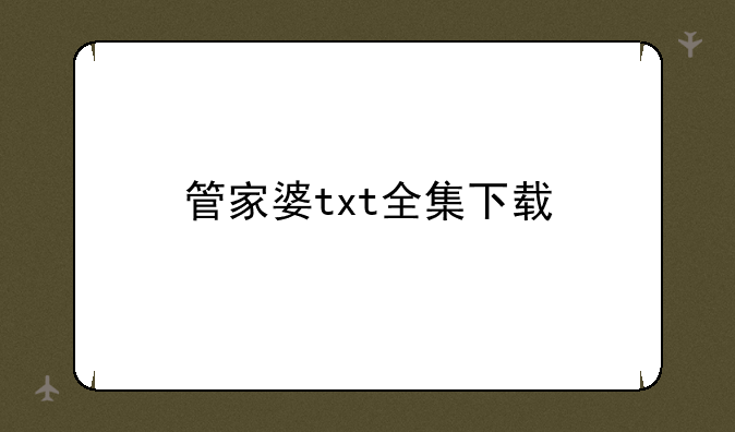 管家婆txt全集下载