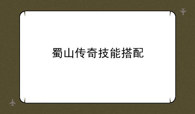 蜀山传奇技能搭配
