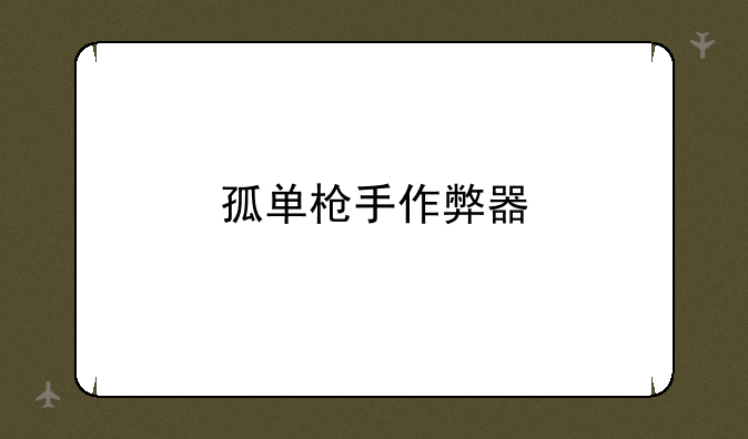 孤单枪手作弊器