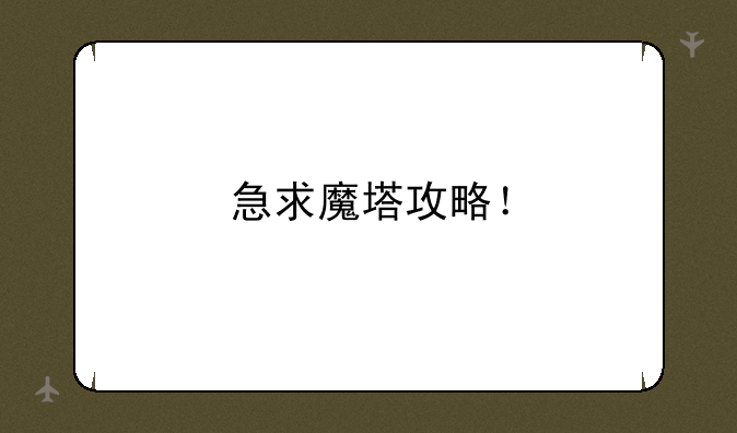 急求魔塔攻略！