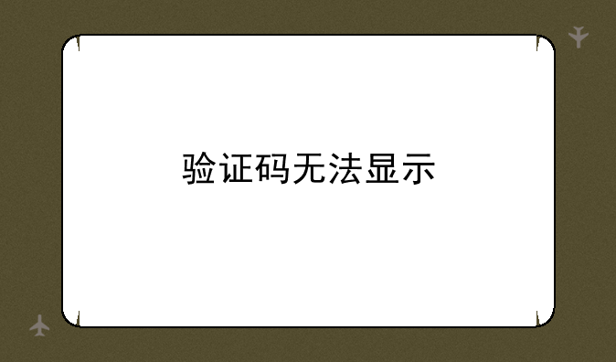 验证码无法显示