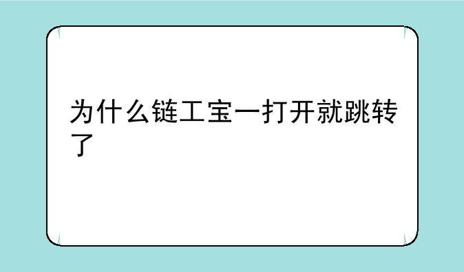 为什么链工宝一打开就跳转了