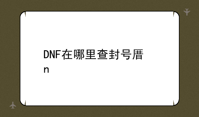 DNF在哪里查封号原因
