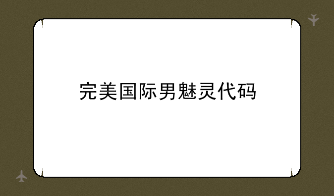完美国际男魅灵代码