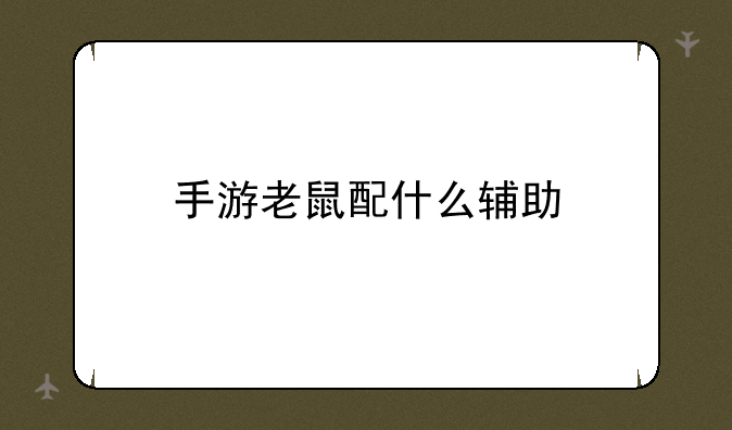 手游老鼠配什么辅助
