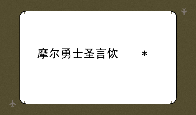 摩尔勇士圣言使加点