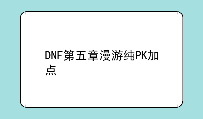 DNF第五章漫游纯PK加点