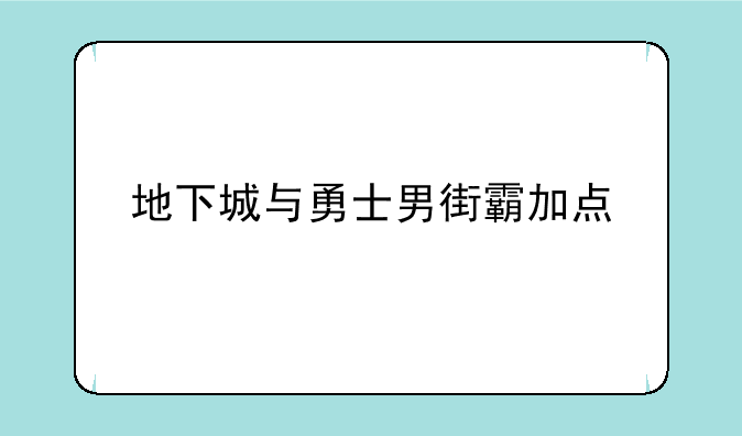 地下城与勇士男街霸加点