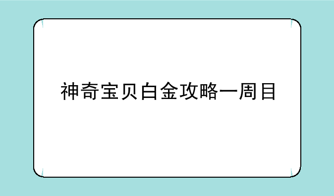 神奇宝贝白金攻略一周目