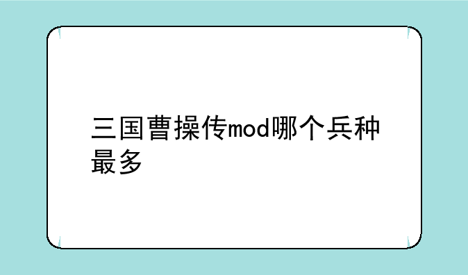 三国曹操传mod哪个兵种最多