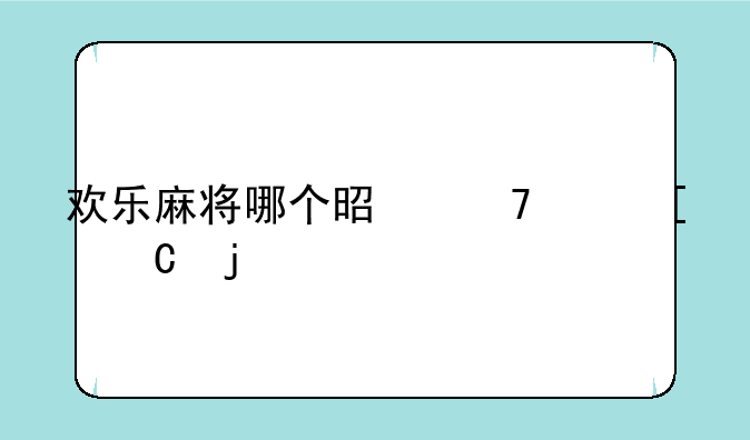 欢乐麻将哪个是不带赖子的