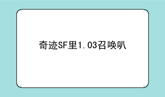 奇迹SF里1.03召唤可以打出6W血的BUG有人会么