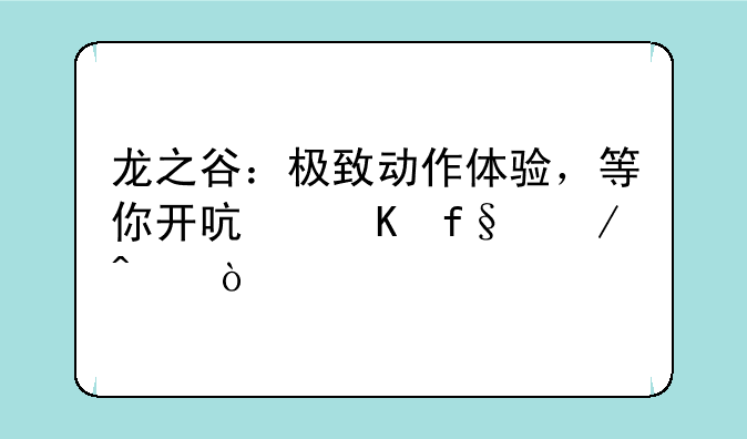 龙之谷：极致动作体验，等你开启冒险之旅！