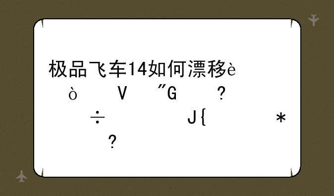 极品飞车14如何漂移过弯啊我每次都要撞上护栏才勉强过弯。