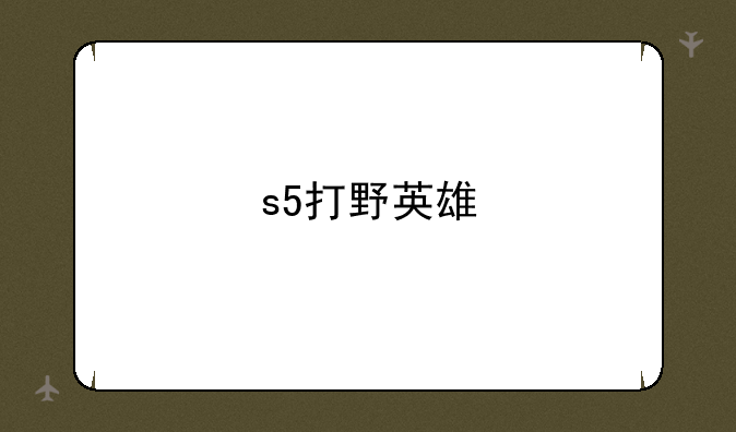 s5打野英雄