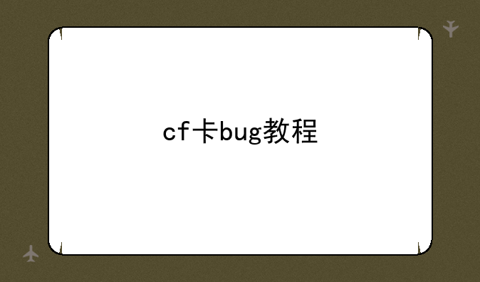 cf卡bug教程