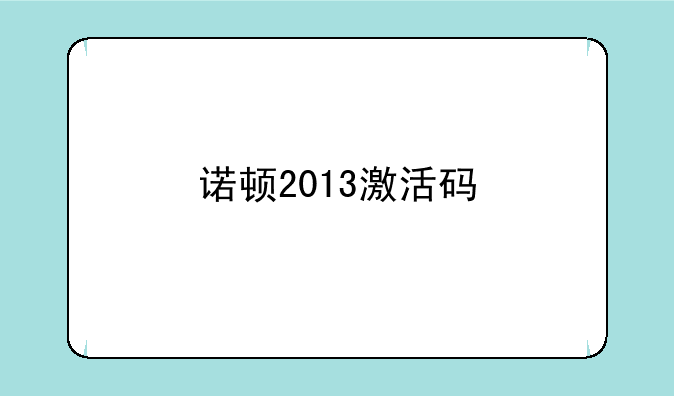 诺顿2013激活码