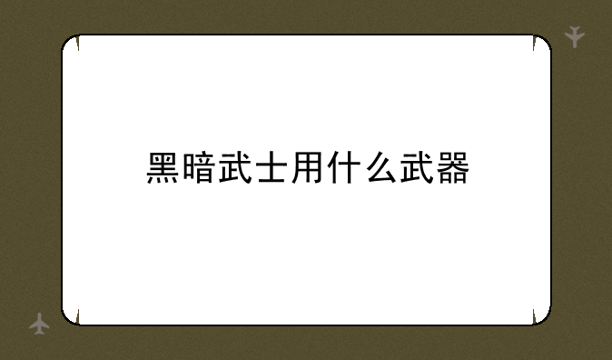 黑暗武士用什么武器