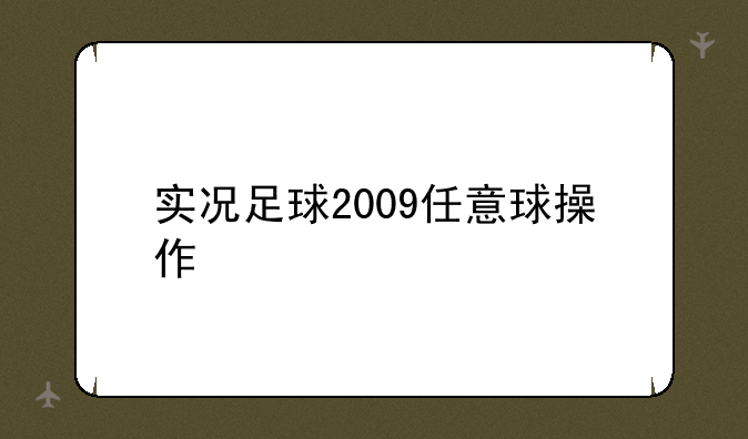 实况足球2009任意球操作